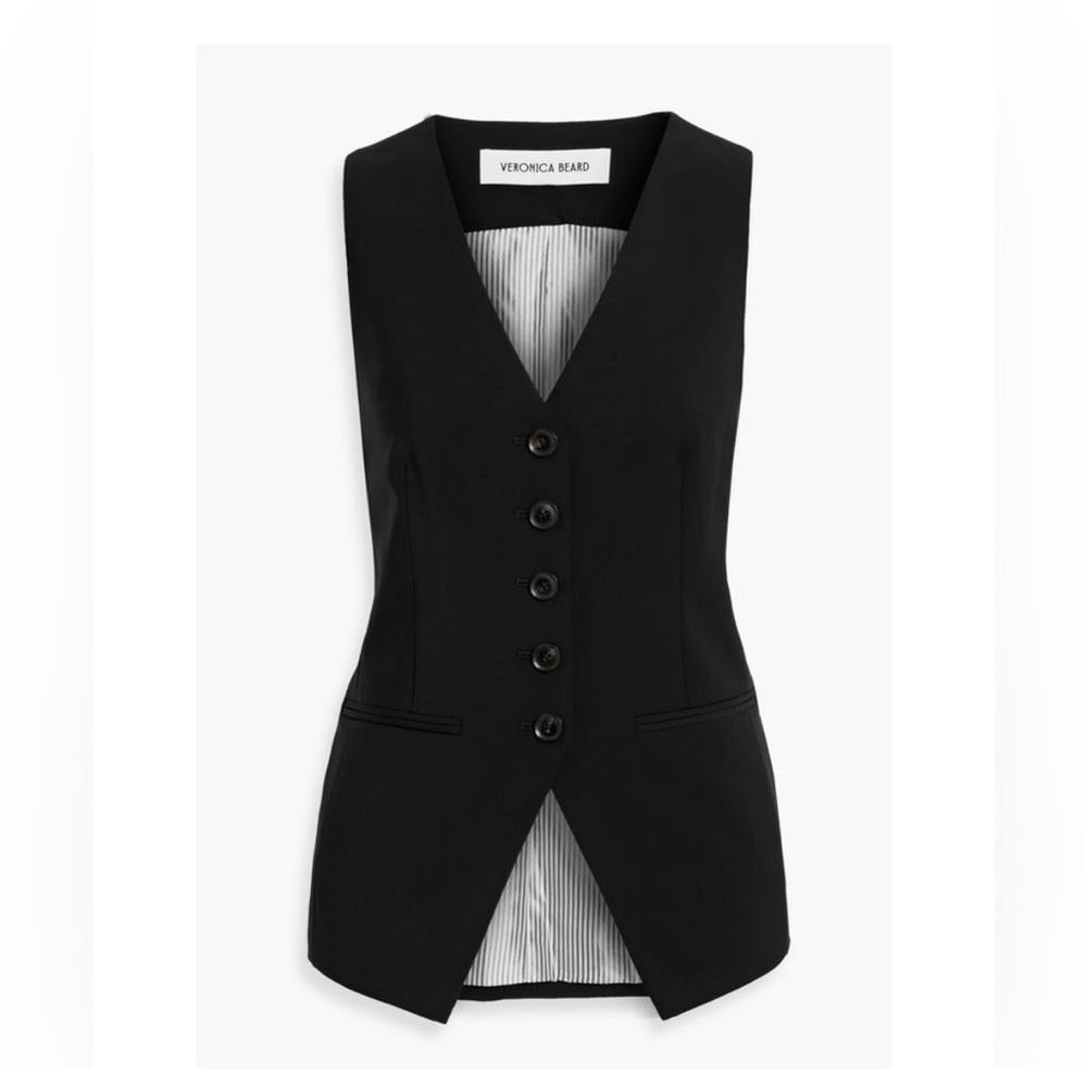 Veronica Beard NWT Liff Best Structured Sleeveless Black Vest